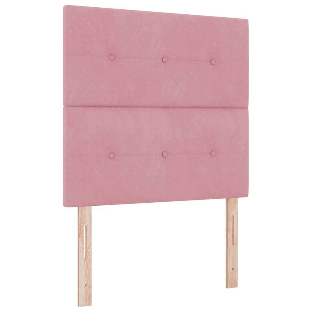 Box Spring Bed with Mattress and Headboard Pink 80 x 200 cm Velvet