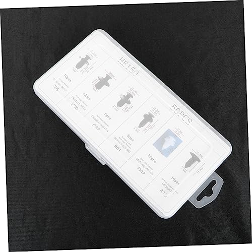 GRIRIW 50pcs Car Bumper Push Fasteners Anti-Rust Mudguard Fastener Rivets Black White for Car Accessories