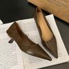Fashion New Luxury Pumps Shoes for Women Heeled Woman Medium Heel Stiletto Heels High Sandal Party Office Elegant Brown Small Heel Sexy