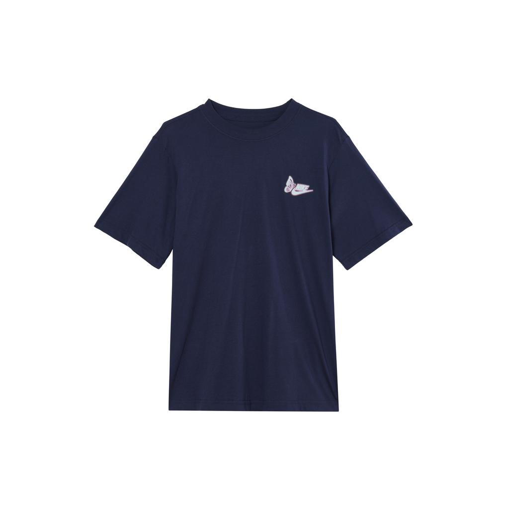 New Nike Women'ss Logo Letter Print Retro T-Shirt 'Navy Blue' FD2548-410