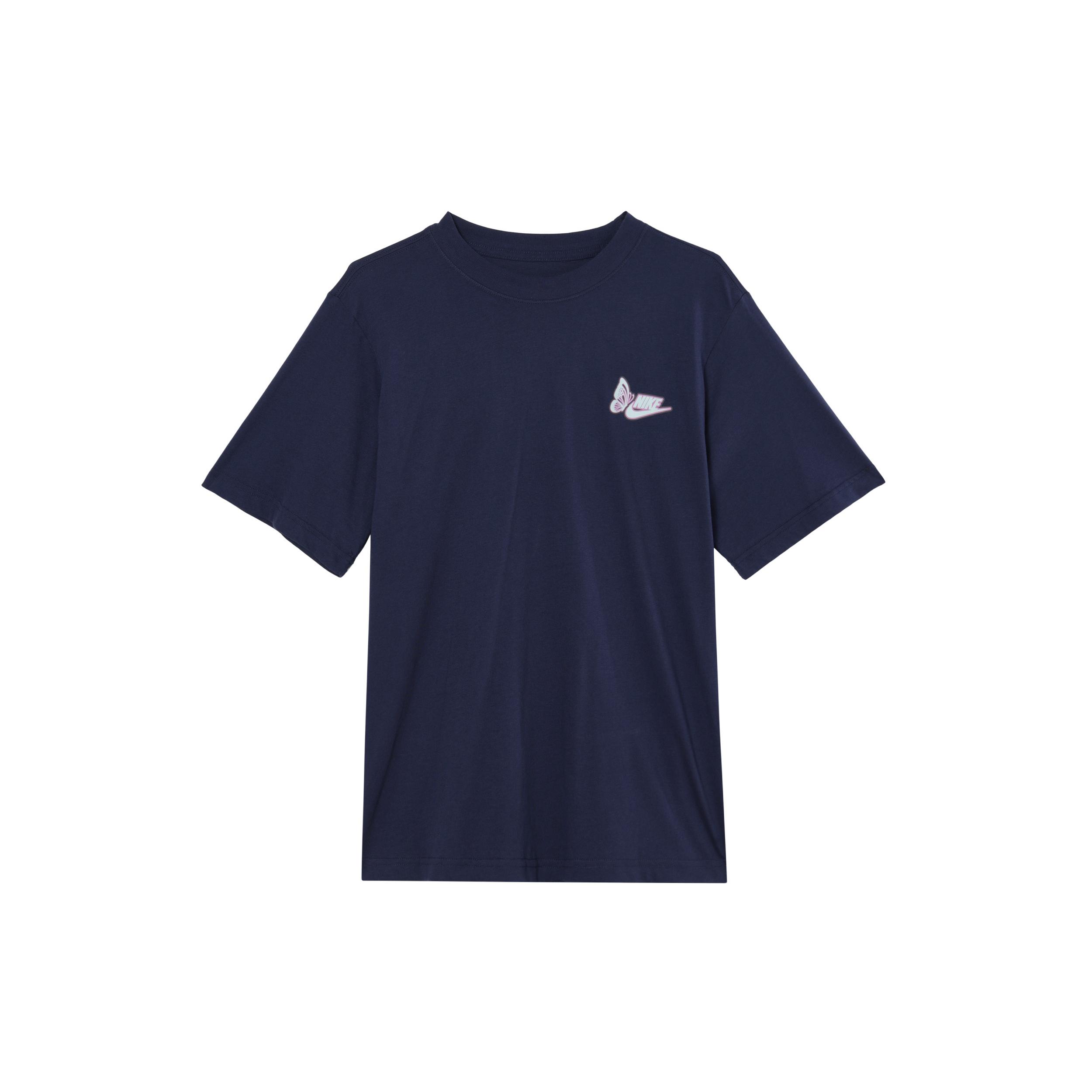 

New Nike Women ss Logo Letter Print Retro T-Shirt Navy Blue FD2548-410 S