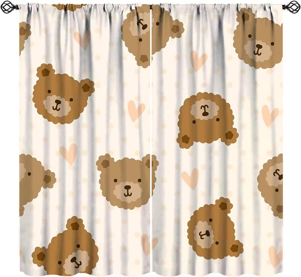 Kids Safari Animals Curtains Tropical Jungle Adventure African Lion Elephant Monkey Print Window Drapes Baby Curtain Polyester