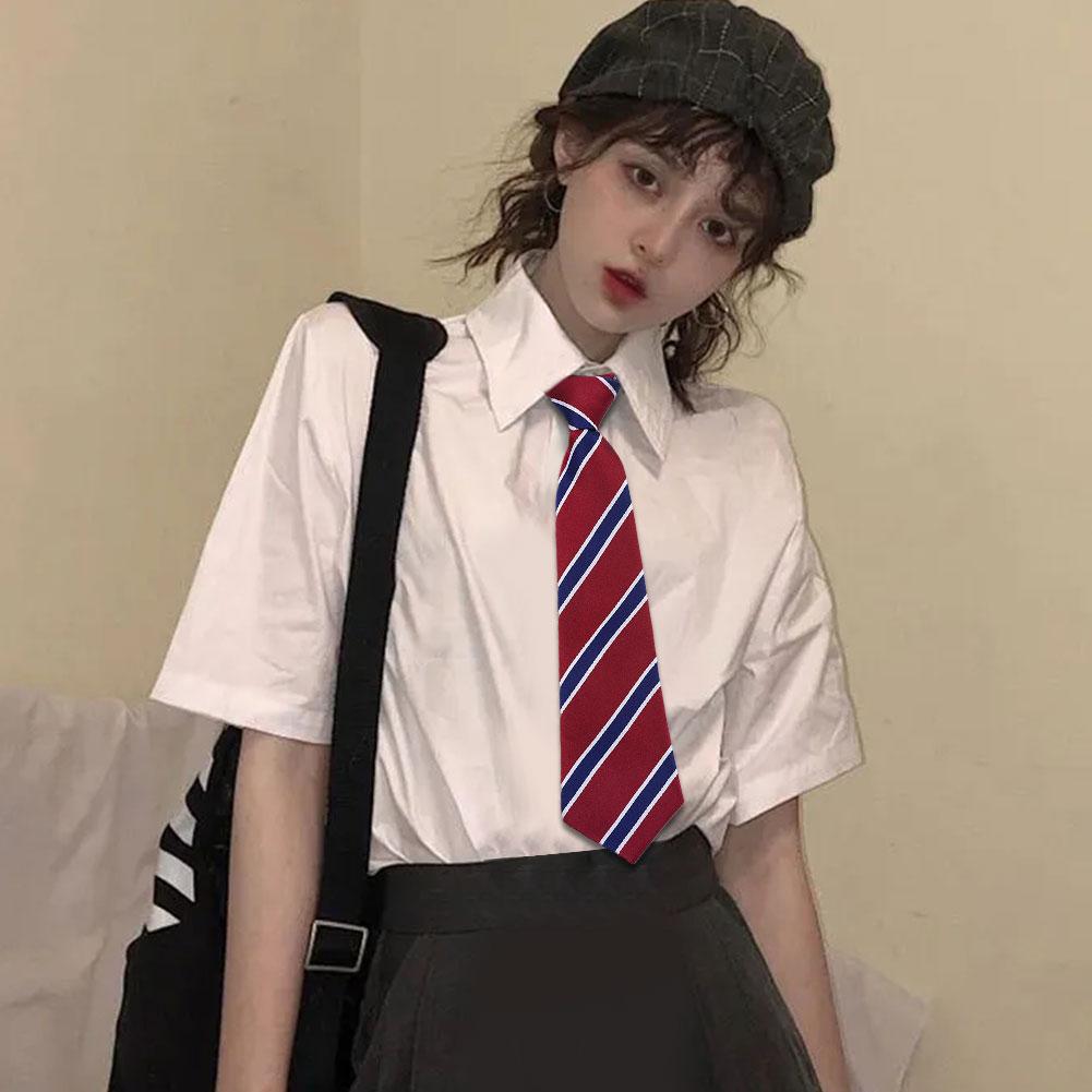 

Женский и мужской полосатый галстук в стиле ретро, ​​жаккардовый галстук на шею 6 см, элегантный JK, корейский тонкий галстук для колледжа, аксессуары M8V8