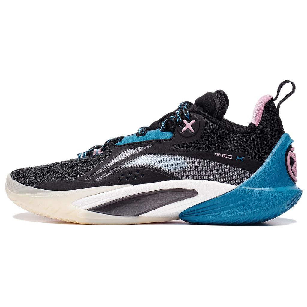 New LiNing Speed 10 Cushioning, Slip Resistant, Abrasion Resistant, Breathable Low Top Basketball Shoes Men's Black ABAT085-3