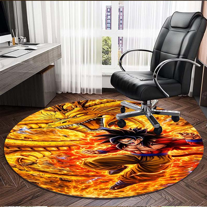 DRAGON BALL Print Round Rug, Washable Floor Carpet, For Entryway Dorm Laundry Room Office Study, Home Decor Birthday Christmas Gift