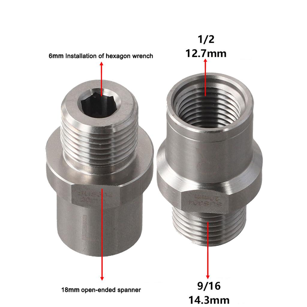 Bike Pedal Adapters Stainless Steel Pedal Adapter Fit 1/2 Inch Pedals And 9/16 Inch Cranks Cycling Accessories