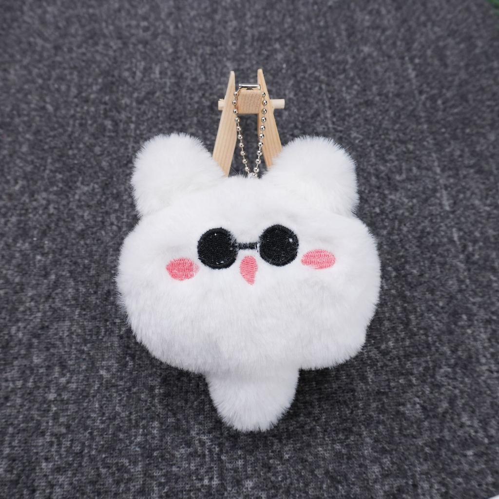 Anime JK Gojo Satoru Plush Keychain Cosplay White Cat Cosplay Gojo Pendants Backpack Key Ring Halloween Party Decoration