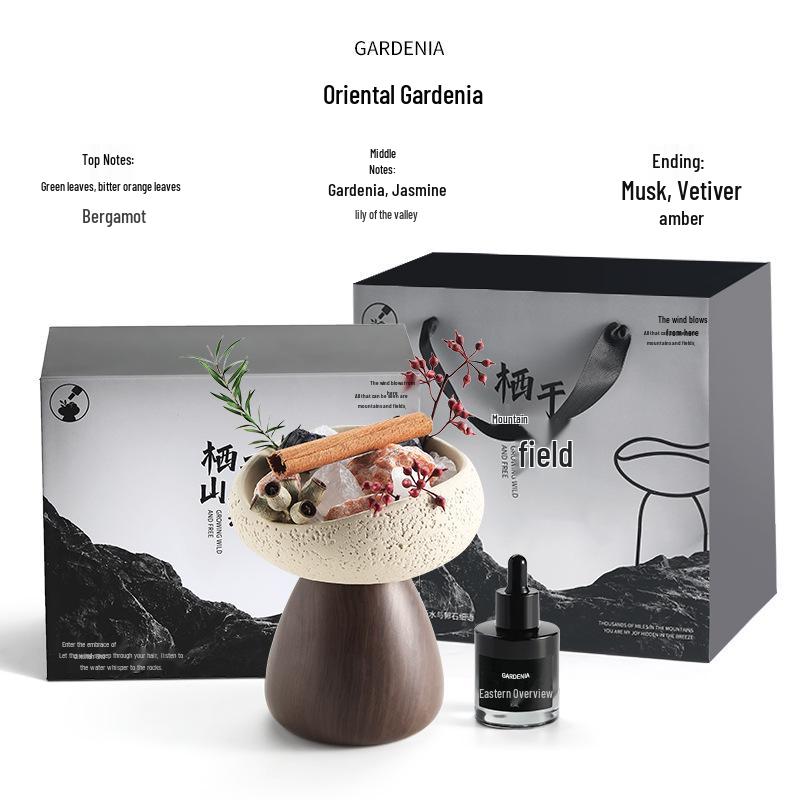 Aroma Stone Essential Oil Diffuser Gift Box - Long-Lasting Indoor Air Freshener & Hotel Ornament with Customizable Fragrance 
