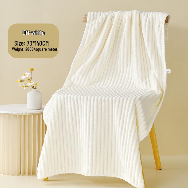 

Набор из 2 полотенец для ванной и пляжа из кораллового вельвета с быстросохнущей полоской «конфети» Bath towel: 70*140cm бежевый