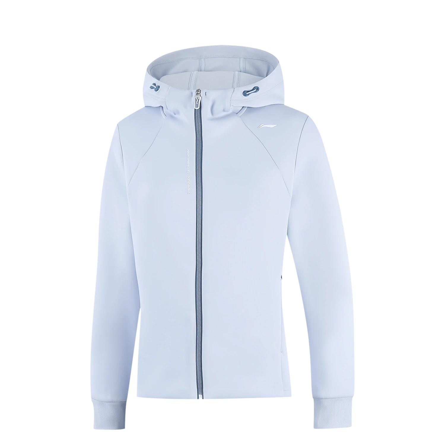 

Li-Ning Серия Фитнес Повседневная Толстовка с капюшоном Однотонная реглан Длинный рукав Удобная Простая куртка Женские куртки AWDVF64-2 S