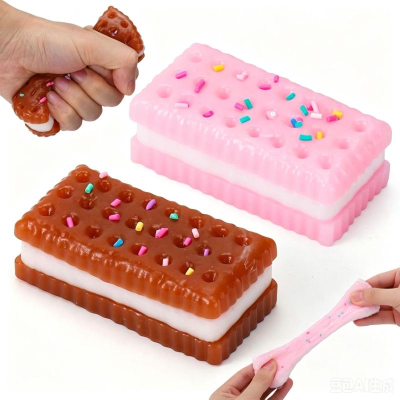 NEW Stress Relief Cookie Dessert Sticky Taba  Fidget Toys Adults Ultra-Soft Squeeze Decompression Toys
