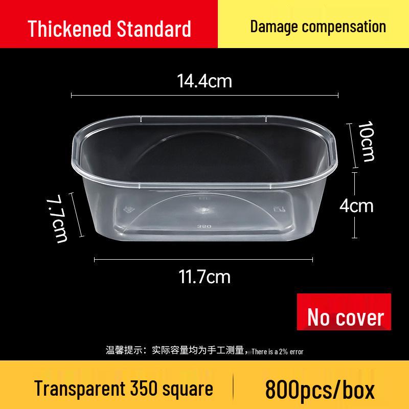 Rectangular 750/1000ml Disposable Transparent Plastic Takeout Meal Box