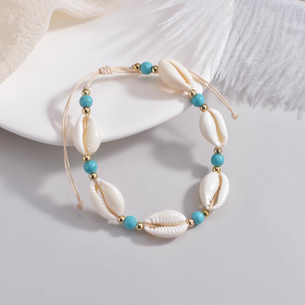 Vacation Beach Style Shell Weaving Beaded Adjustable Women's Feet Chain