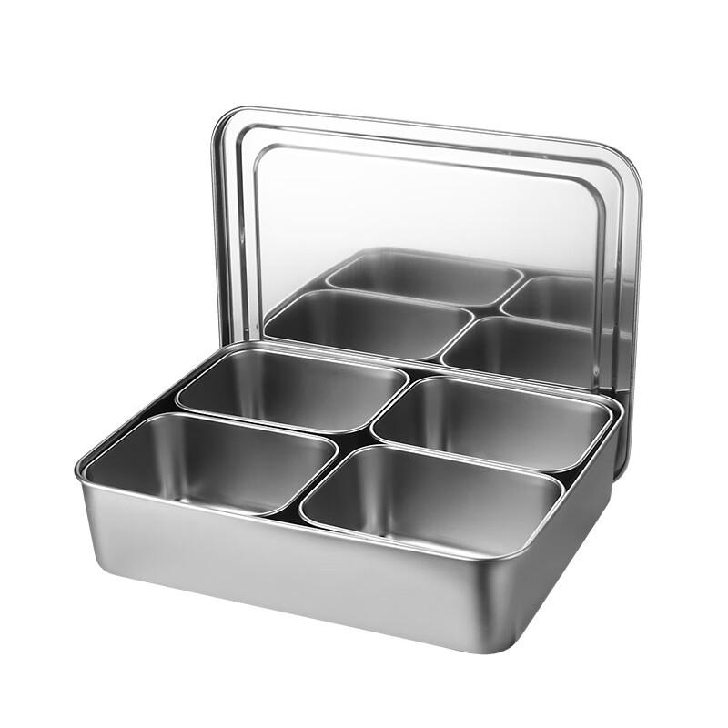 Weinas Japanese Style Stainless Steel Condiment Box with Spoons