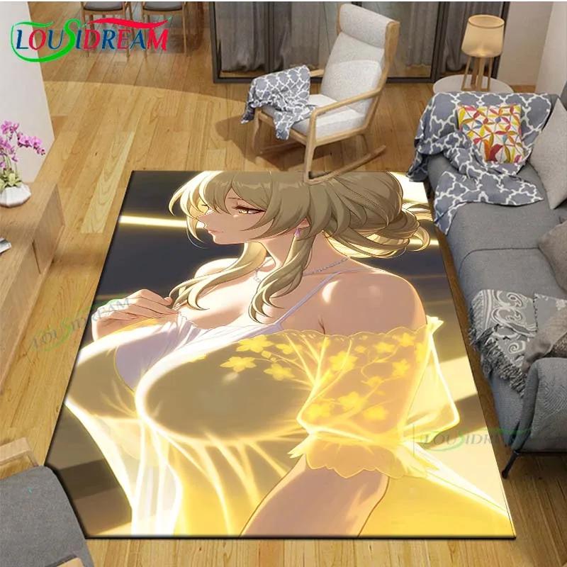 Fashion Sexy Anime Girl Carpet Room Decor Floor Mats Bedroom Yoga Mat Photography Props Area Rug Kids Bedroom Aldult Gift