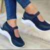 Cross-border New Foreign Trade Casual Single Shoes Women's Thick-soled Fly-woven Breathable Velcro Casual Mesh Large-size Women's Shoes