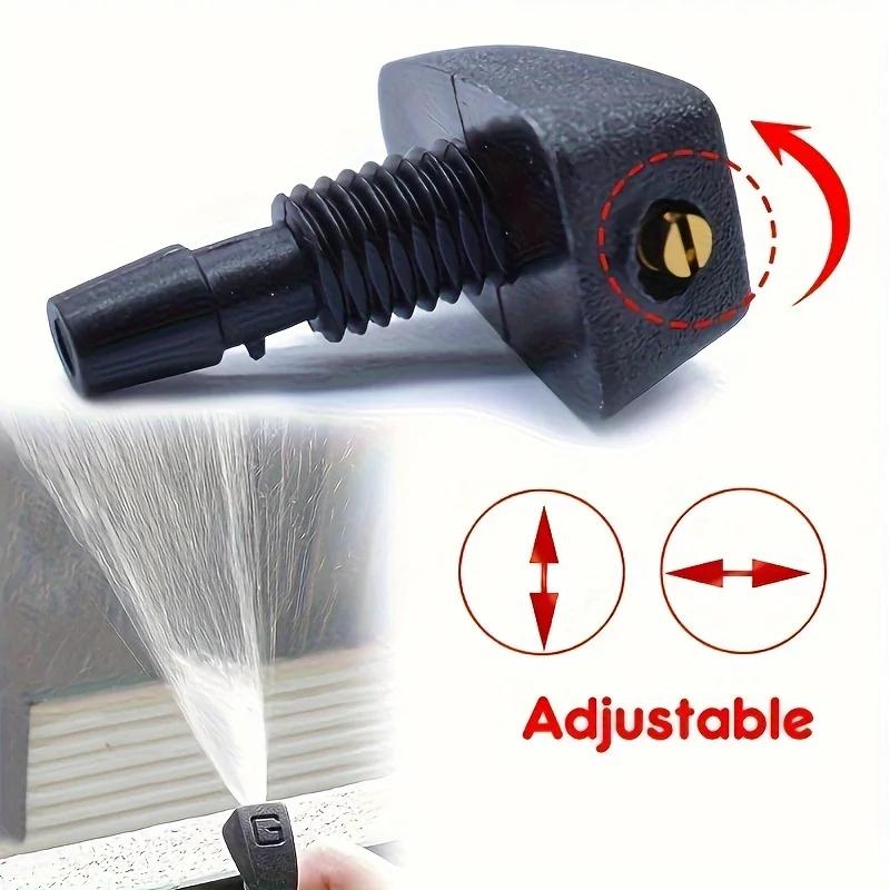 2-piece/set Car Universal Front Hood Wiper Nozzle Spray Kit Sprinkler Fan Nozzle Cover Washer Outlet Adjustable