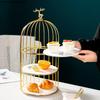 Wrought Iron Ceramic Cake Stand Multi-layer Fruit Plate Snacks Tray Dessert Plate Cake Pan Elk Display Stand Decorative Plates