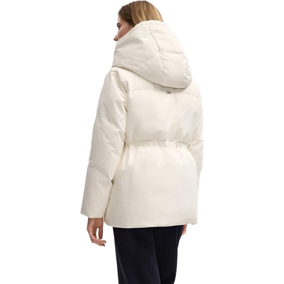 Fila Heritage Warm Fashion Comfortable Versatile Loose Mid-Length Down Jacket Women Outerwear White F11W548905FIV