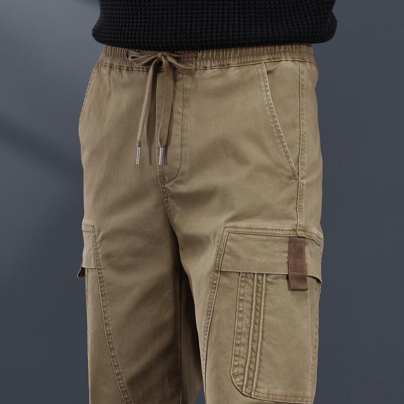 Men's American Retro Fleece-Lined Tapered Cargo Pants