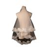 European & American Single-Layer Off-White Bridal Veil with Lace Edge