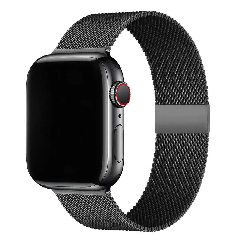 Milanese Loop Band for Apple Watch Strap Ultra 49mm 46mm 45mm 44mm 41mm 40mm Metal Wristband Bracelet Iwatch Series 9 8 7 6 5 4 3 SE