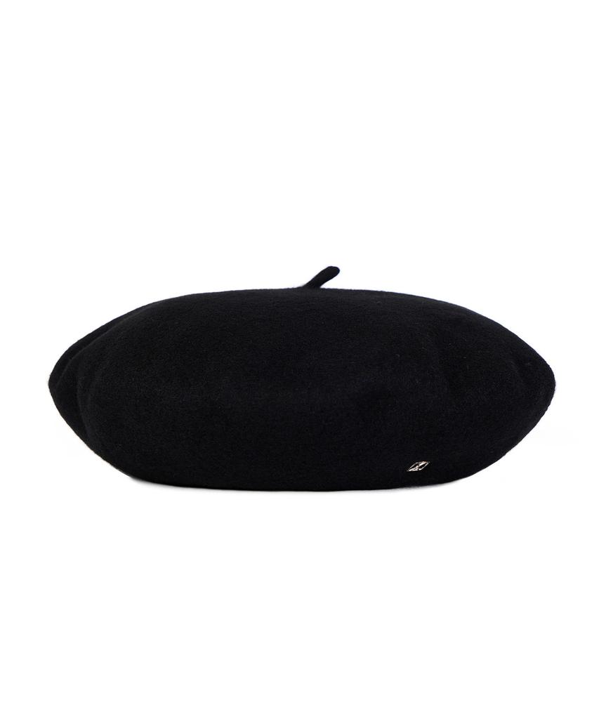 Bajal Va Square Studded Wool Beret Black