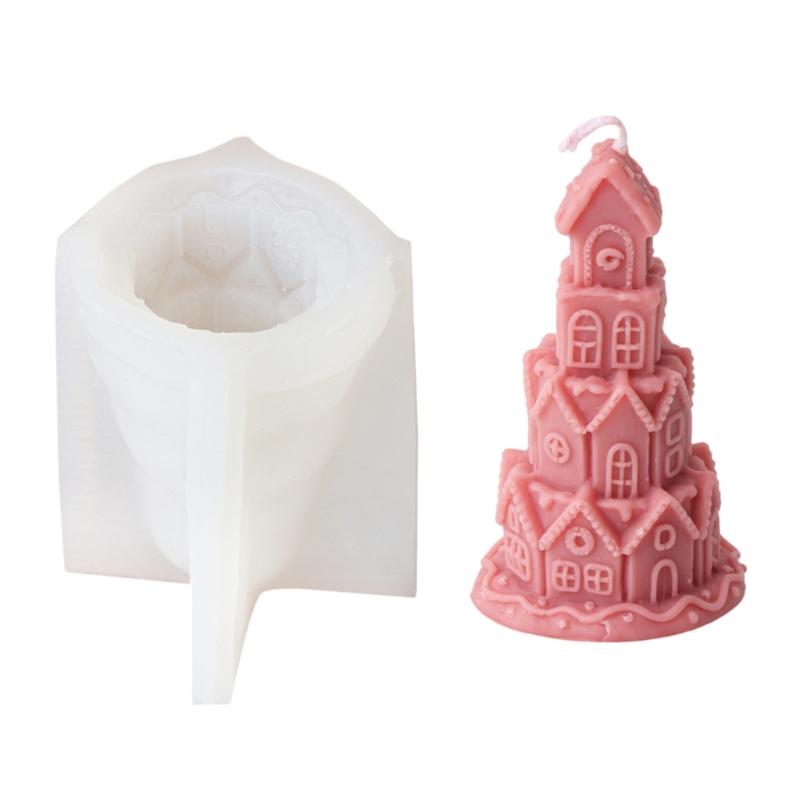 Silicone Moulds House Shape Candle Molds Ornament Christmas House Castings Molds Plaster Molds Epoxy Resin Molds