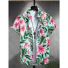 Hawaiian Color Coconut Tree Print Lapel Fashion Men's Shirt 2026 Men's Seaside Resort Casual Style Men's Short-sleeved Shirt
