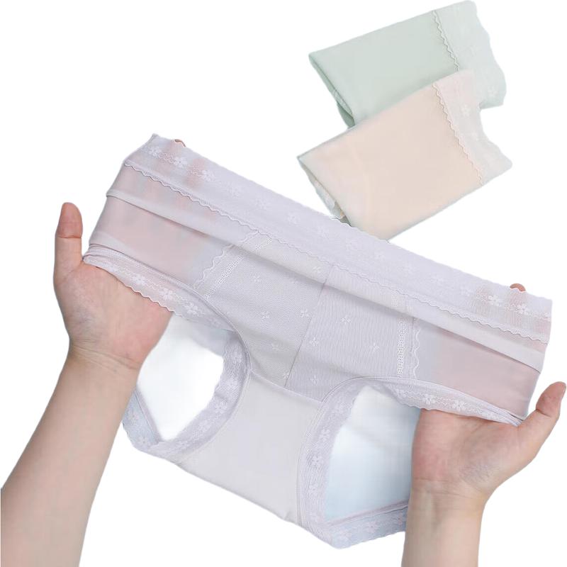 Odifen XKHD16 Damen Mid-Waist Spitze Cool-Touch Slips 3er-Pack