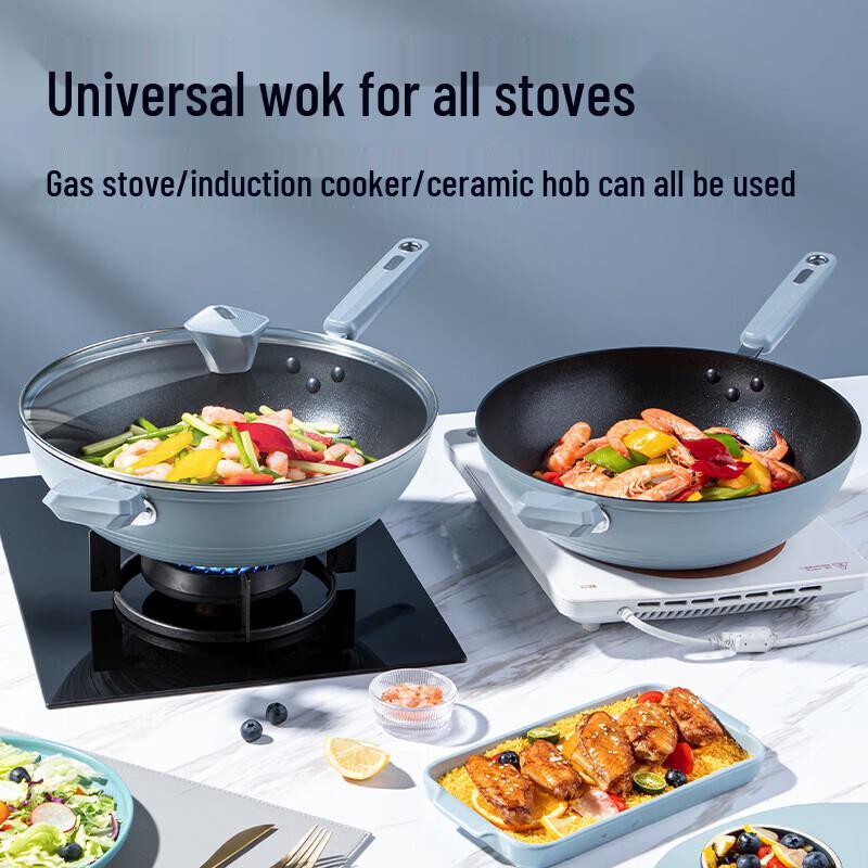 COOKER KING 32cm Flat Bottom Non-stick Wok