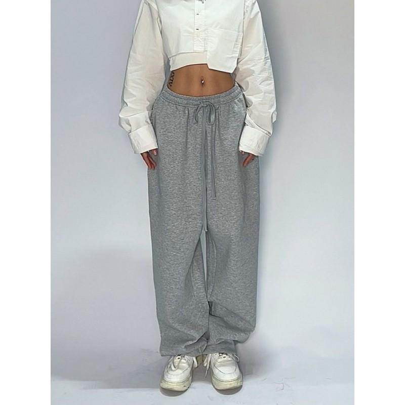 Y2K Hip Hop Weite Jogginghose Damen Entspannte Passform Streetwear Jogginghosen Mittelhoch Gerader Schnitt Freizeit Hosen