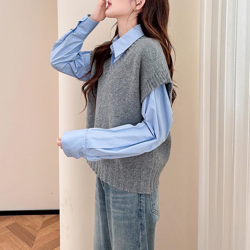 TonLion Women's Simple V-Neck Pullover Vest