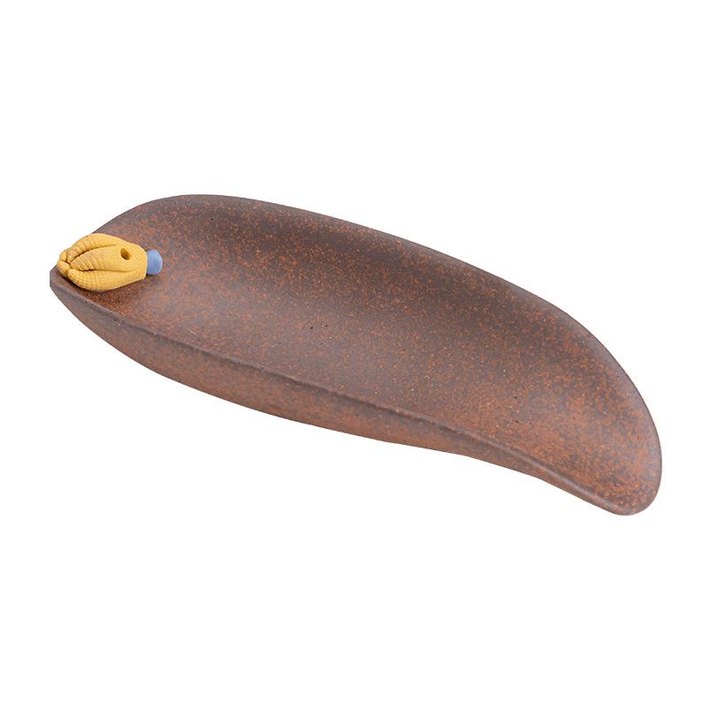Hand-kneaded Rock Mud Tea Scoops Ceramic Spoon Shovel Chinese Kung Fu Incense Accessories Tea Ceremony Teaware Kitchen Household