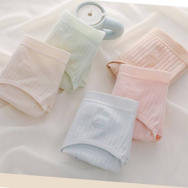 Women's Low Waist Vertical Striped Cotton Panties Simple Comfortable Briefs Four Seasons Wearable Underwear EMA