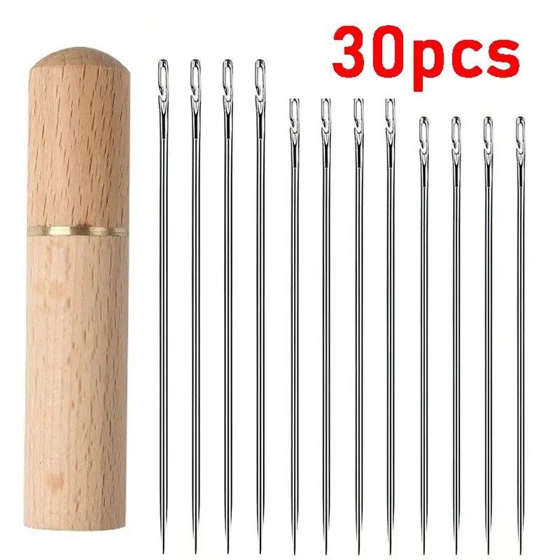 30 PCs Elderly No Thread Hand Sewing Needle, Home Hand Sewing Quilt Clothes, Cross Stitch No Thread Needle, DIY Hand Sewing