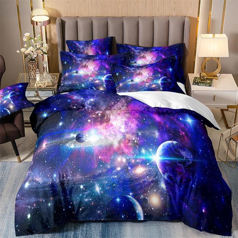 Milky Way Bedding Sets for Boys, Galaxy Duvet Cover Set, Queen Bedspread, Comforter Cover,Playstation Designs, Bed Set for Teen