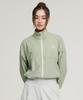 Leijibi Cool Touch Airlight Crop Loose Fit Women'S Zip-Up Rash Guard Olive
