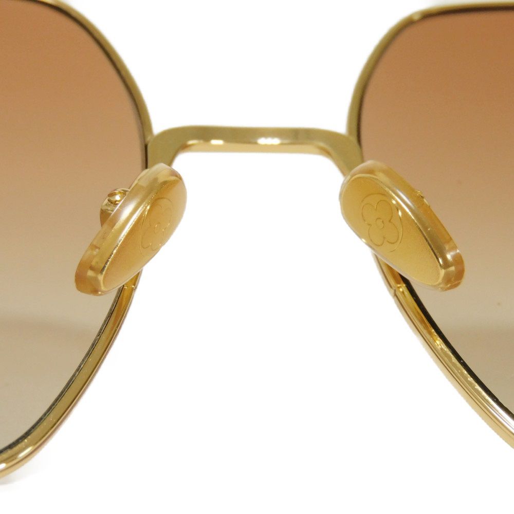 Used LV Square Charm (12564) Z1719U 7968 Flower Gold with LV Logo and Brown Gradient Design for Women from Japan