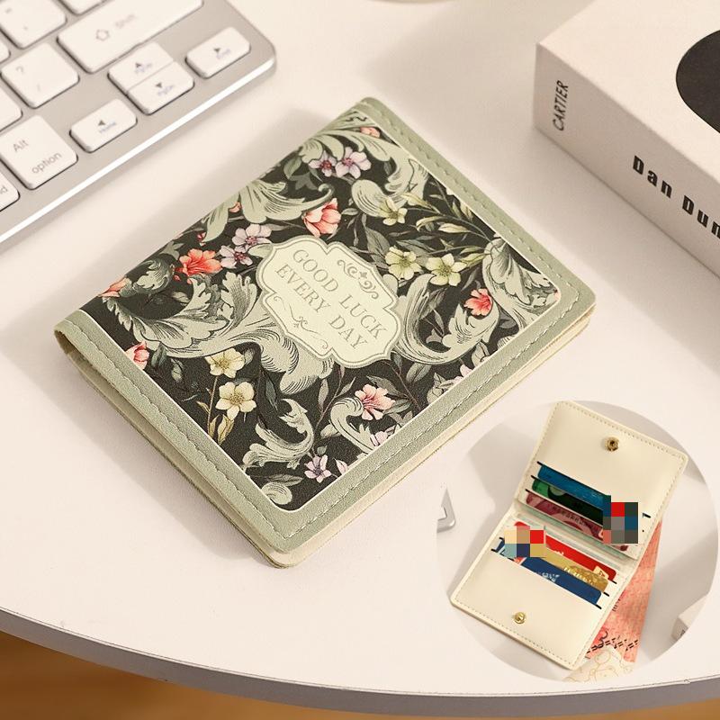 Flower Card Bag Female Niche Advanced Sense Anti-degaussing Card Sleeve Multi-card Cute Small Large Capacity Coin Wallet New