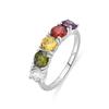 Ring - LUXENTER - Mund - Metal Alloy - Rhodium Finish - Multicolored Zircons