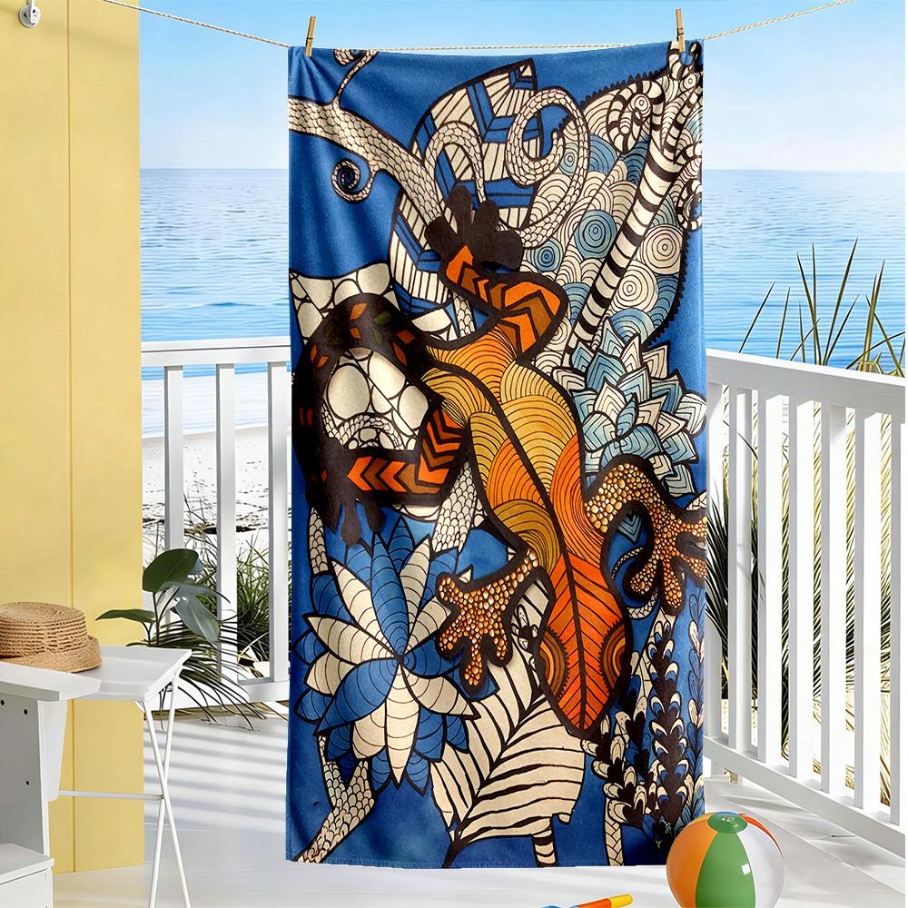 Australian Aboriginal Style Beach Towel High Absorbency & Quick-Dry Comfortable Lightweight Suitable for Swimming, Gym, Camping, Yoga Vacation