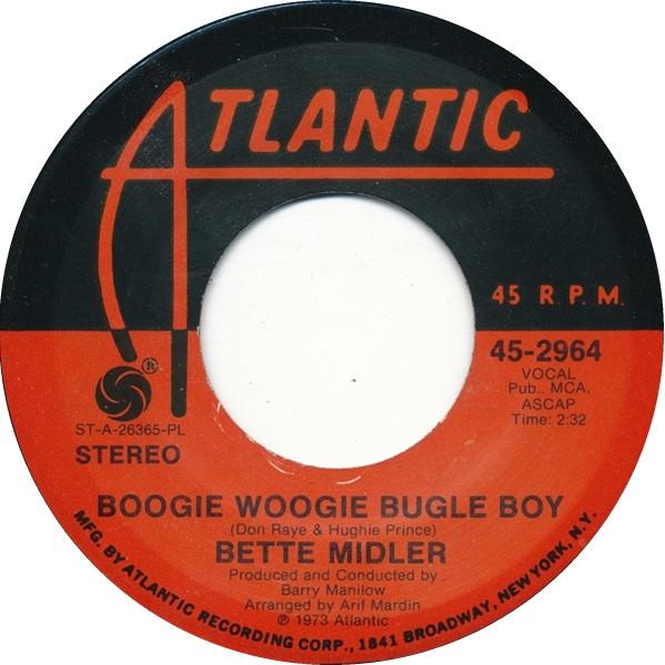 

7inch Record BETTE MIDLER - Boogie Woogie Bugle Boy 452964 Atlantic 1973 US Jazz Used