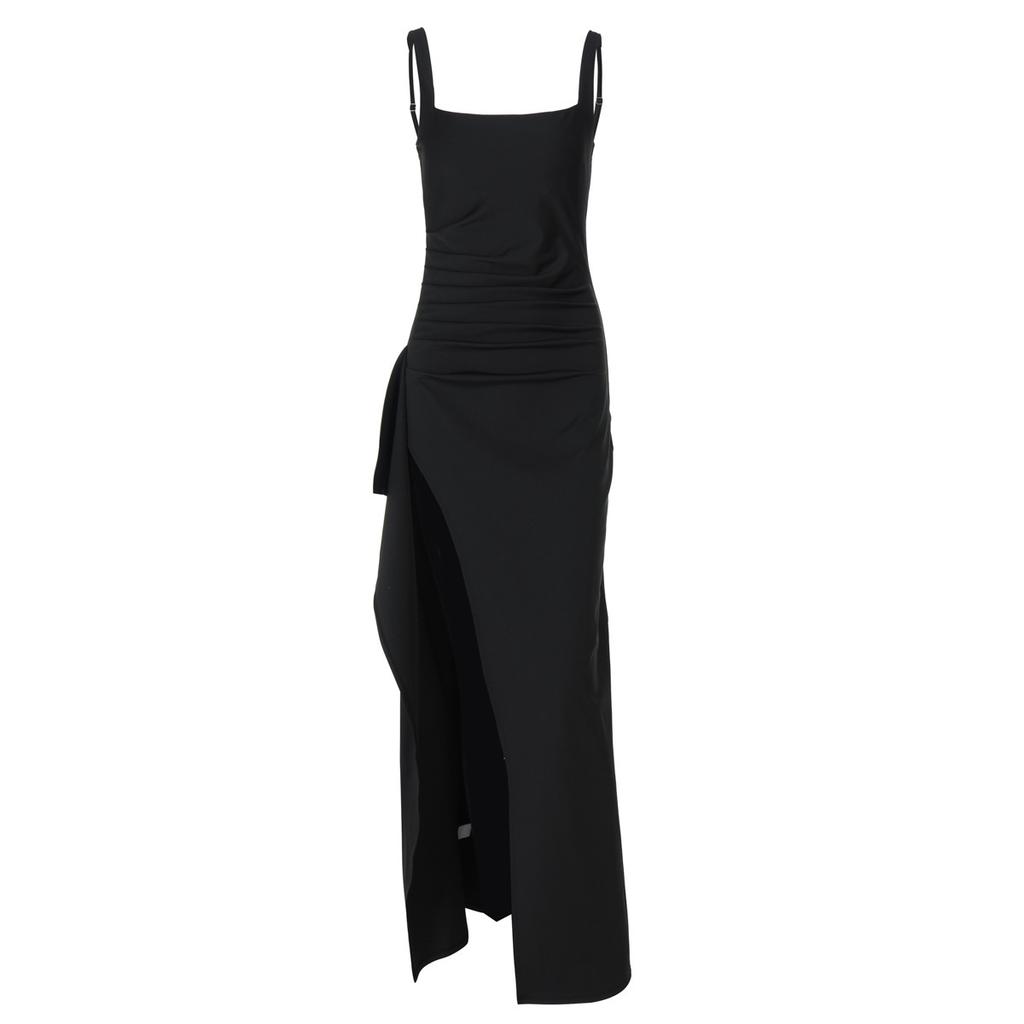 European and American INS Style Women's Evening Dress Long Dress Summer Fashion Sexy Suspender Backless High Split Dress