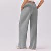Women's Comfortable Elastic Waist Leisure Sports Wide Leg Loose Straight Pants Trousers