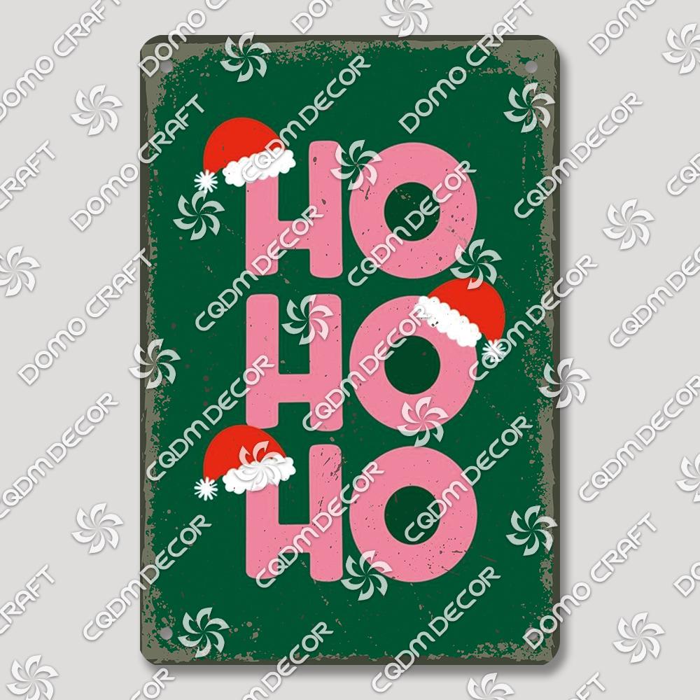 Merry Christmas Hot Cocoa Chocolate Poster Tin Signs Retro Elk Santa Claus Cookies Metal Plate Cafe Kitchen Home Decor Gift