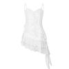 Slightly Fat Mm Holiday Style Suspender Dress Women's Lotus Leaf Edge White Polka Dot Skirt