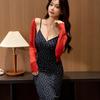 Women's Combed Cotton Floral Lace Lace V-neck Halter Summer New Slit Thin Long Dresses