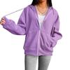 Kapuzenpullover Damen Einfarbige Herbst-Sweatshirtjacke mit langen Ärmeln Taschen Reißverschluss Kordelzug Mantel