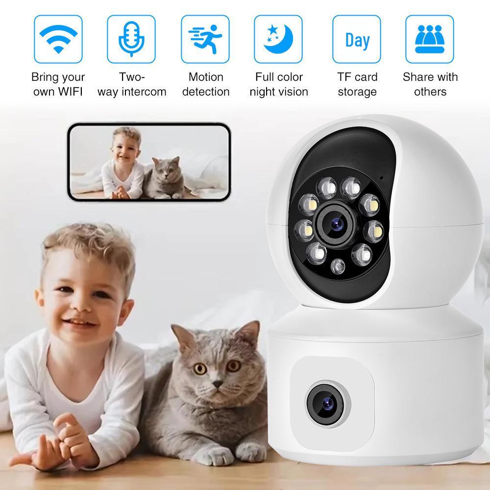 OKAM 2MP HD WIFI Camera with Full Color Night Vision, Dual-Lens PTZ, Waterproof for Indoor/Outdoor Use
